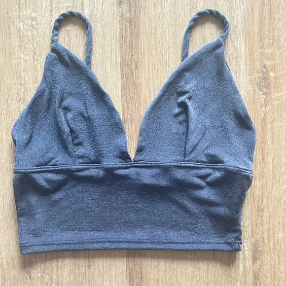 Urban Outfitters Navy Blue Glitter Triangle Top - Picture 1 of 3